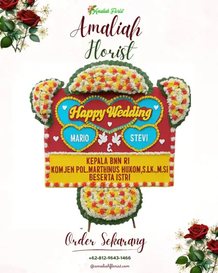 Papan Bunga Pernikahan Sukomaju